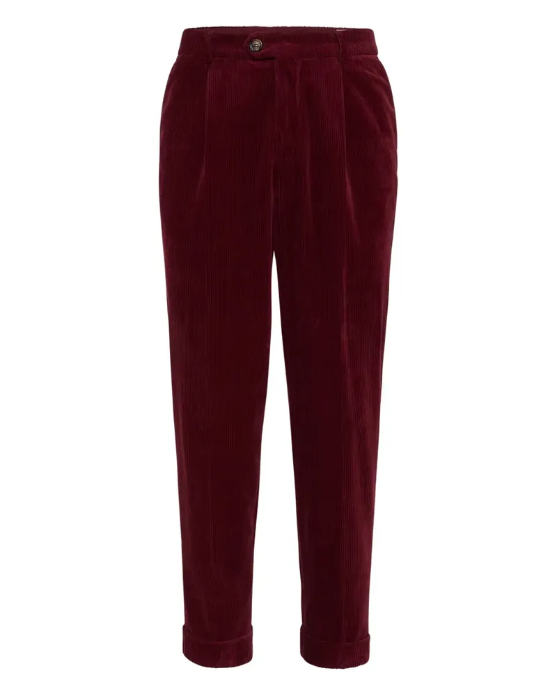 Brunello Cucinelli Plissierte Tapered-Hose - Rot Rot