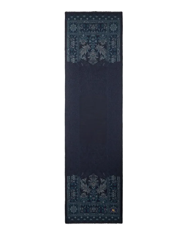 Etro Jacquard-Schal mit Blumenmuster - Blau Blau