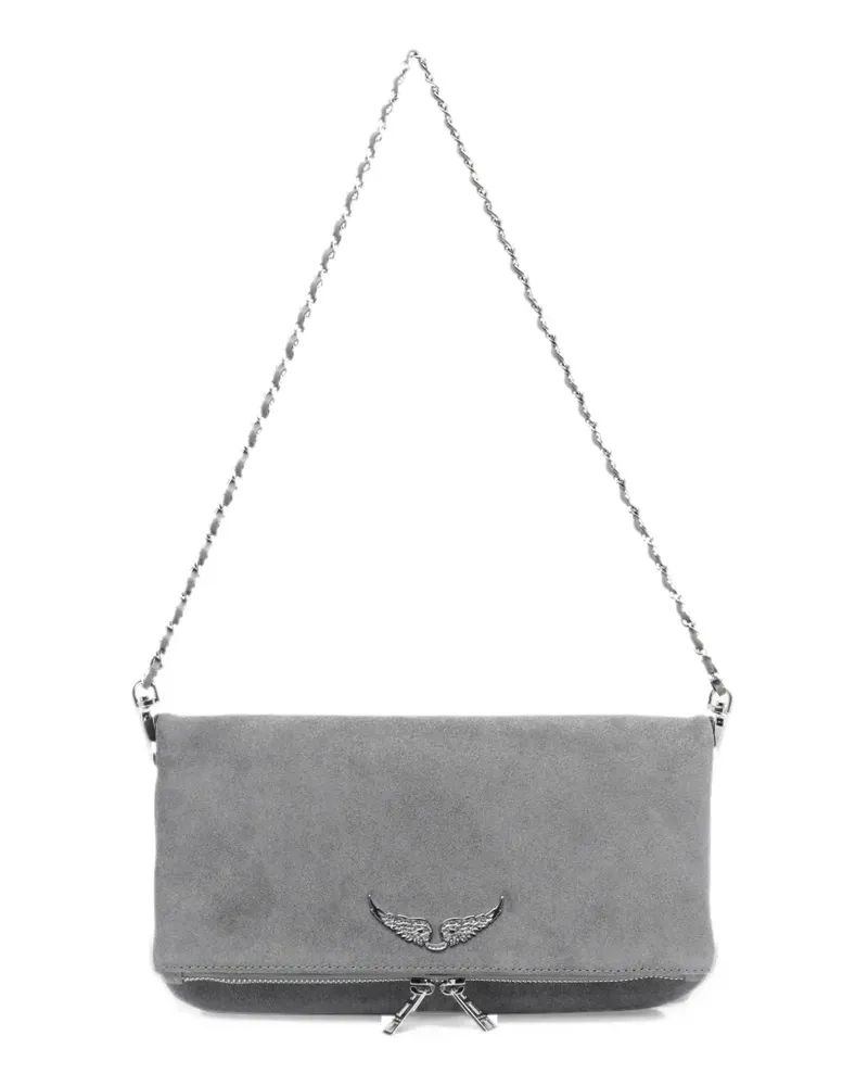Zadig & Voltaire Rock suede clutch - Grau Grau