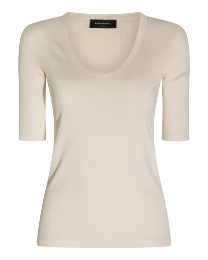 Fabiana Filippi T-Shirt mit U-Ausschnitt - Nude Nude