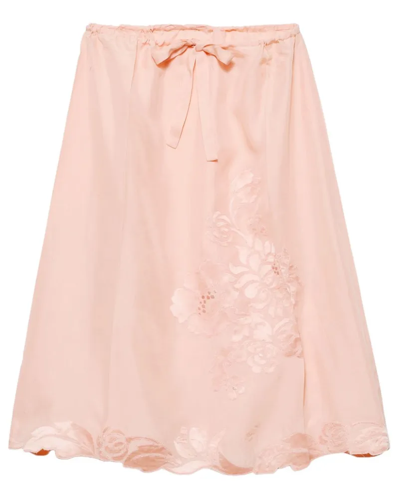Prada Bestickter Seidenrock - Rosa Rosa