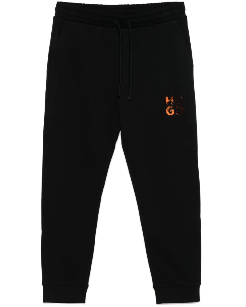 HUGO BOSS Jogginghose mit Logo-Print - Schwarz Schwarz
