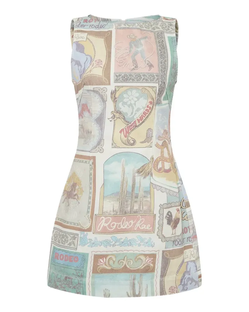 ALEMAIS mini Andie graphic-print dress - Nude Nude