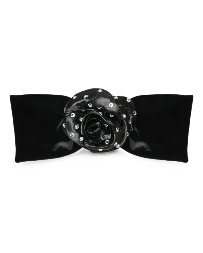 ANOUKI crystal-embellished floral-detail hair clip - Schwarz Schwarz