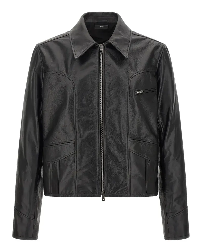 Amiri zip-up leather jacket - Schwarz Schwarz
