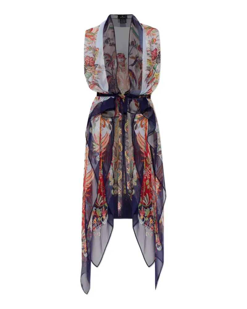 Etro asymmetrical paisley-print vest - Blau Blau