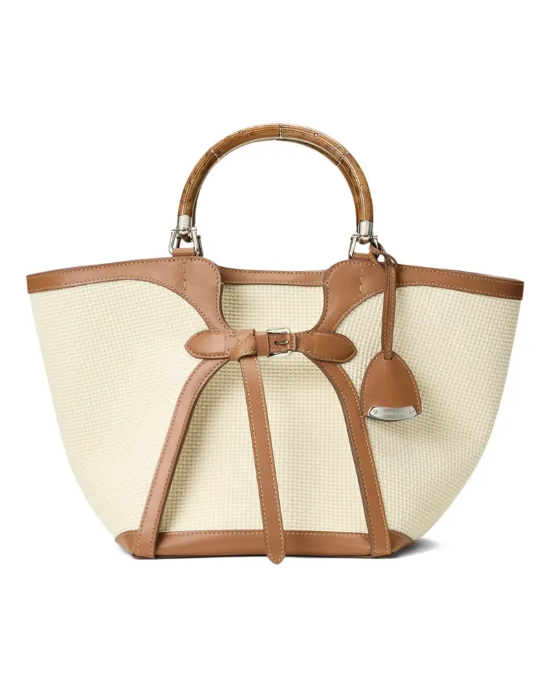 Ralph Lauren Tote Bag mit Lederbesatz - Nude Nude