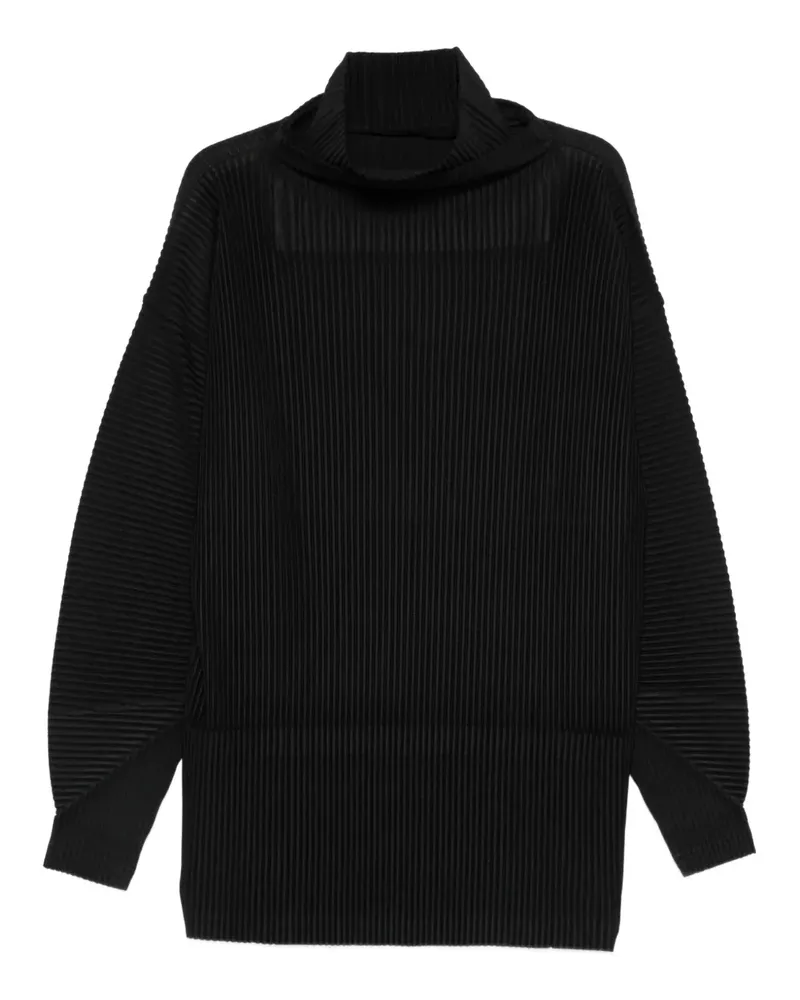 Issey Miyake T-Shirt mit Rollkragen - Schwarz Schwarz