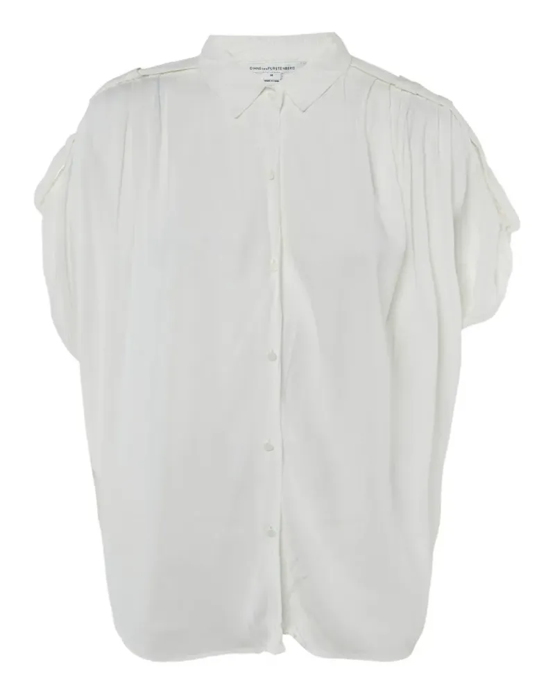 Diane von Furstenberg Karin crepe button-up top - Weiß Weiß