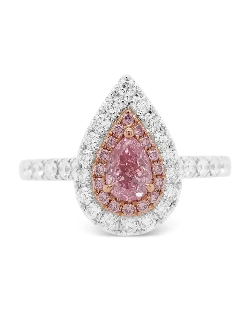 HYT Jewelry 18kt Weiß- und Rotgoldring mit Diamant - PINK Pink