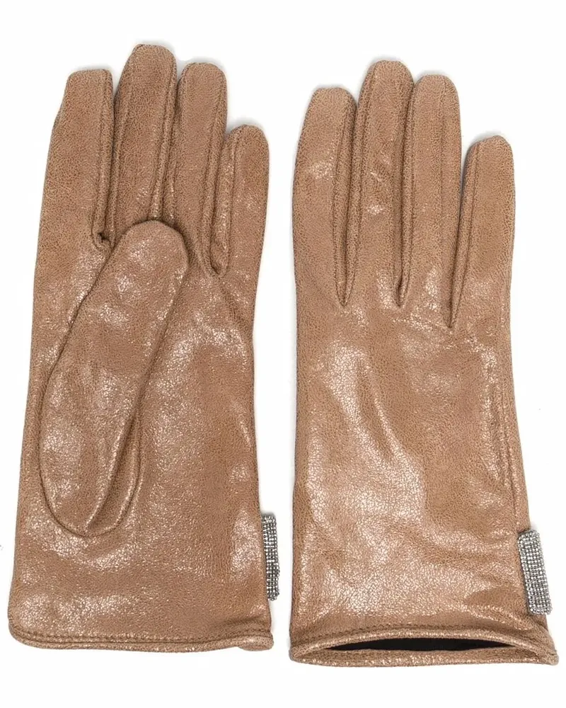 Brunello Cucinelli Handschuhe mit Perlen - Nude Nude