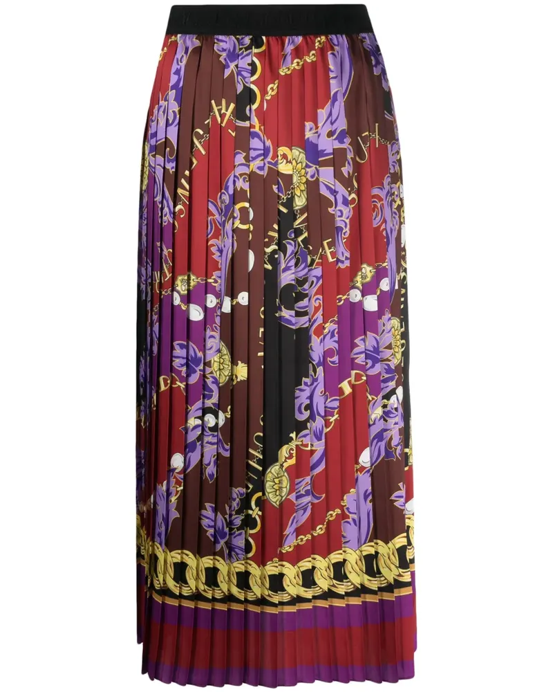 Versace Jeans Midirock mit Ketten-Print - Rot Rot