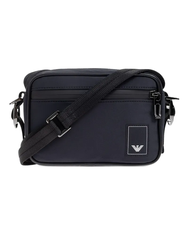 Emporio Armani Kuriertasche mit Logo-Patch - Blau Blau