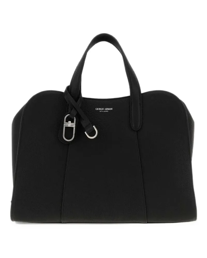 Giorgio Armani grainy leather tote bag - Schwarz Schwarz