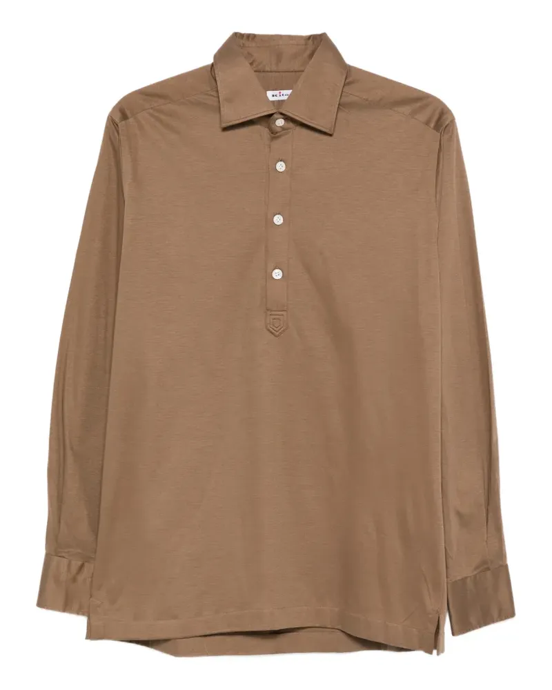 Kiton Poloshirt mit Knopfleiste - Braun Braun