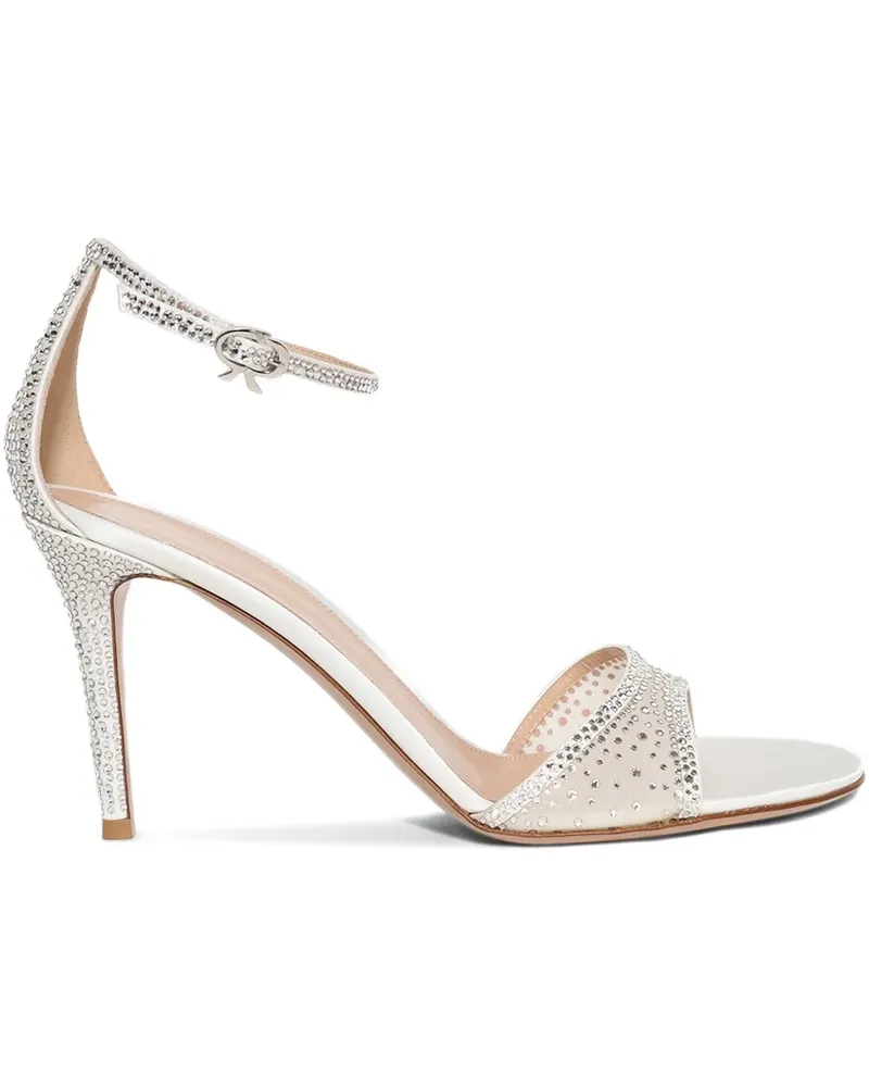 Gianvito Rossi Sandalen mit Kristallen 85mm - Weiß Weiß