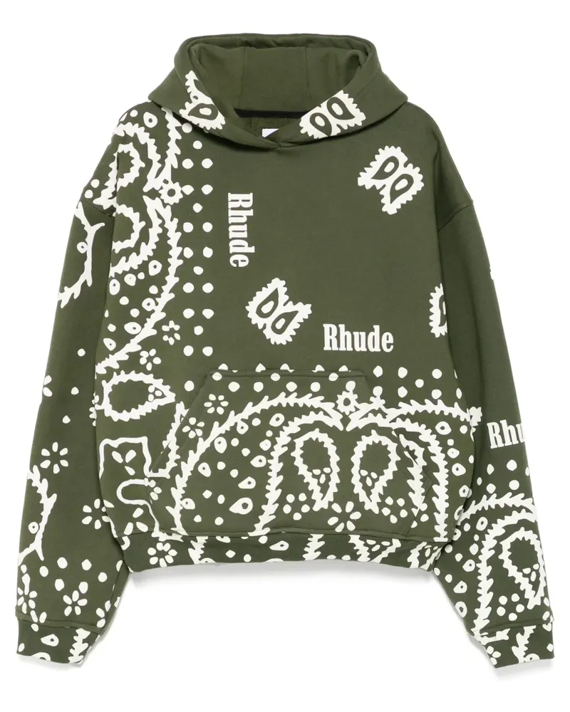 RHUDE Hoodie mit Bandana-Print - Grün Grün