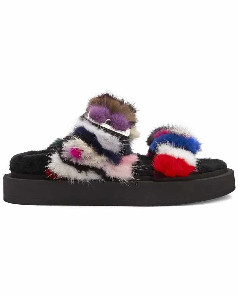 Giuseppe Zanotti Furry Her Sandalen - Schwarz Schwarz