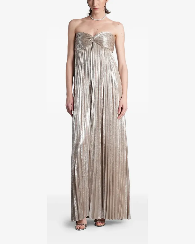 Retrofête Zoa pleated maxi dress - Silber Silber