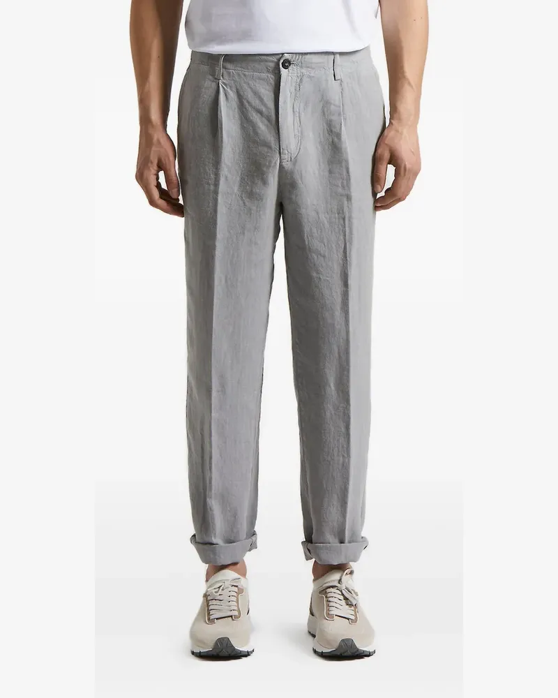 Peserico Leinenhose mit Bundfalten - Grau Grau