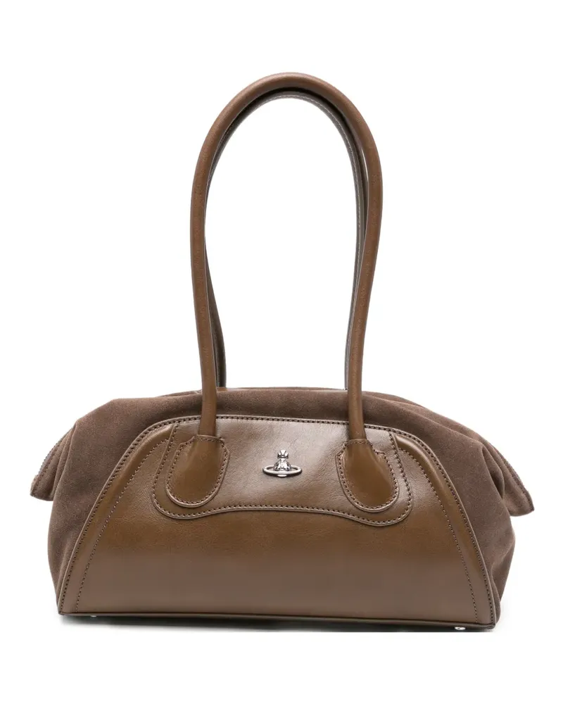 Vivienne Westwood small Shirley Orb-plaque panelled tote bag - Braun Braun
