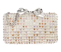 Kristallverzierte Clutch mit Schleifendetail - Weiß