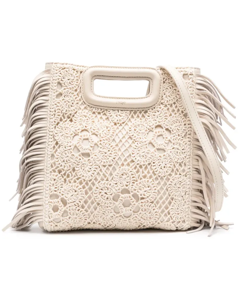 Maje Gehäkelte M Tote Bag - Nude Nude