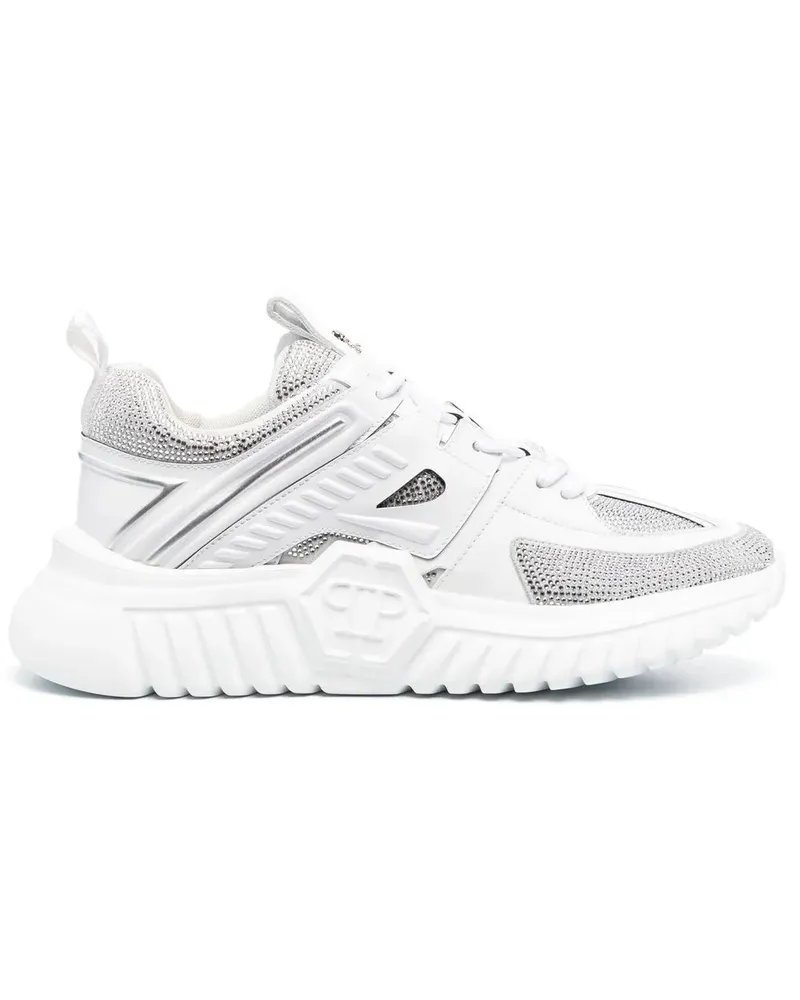 Philipp Plein Lauf-Sneakers mit Strass - Weiß Weiß