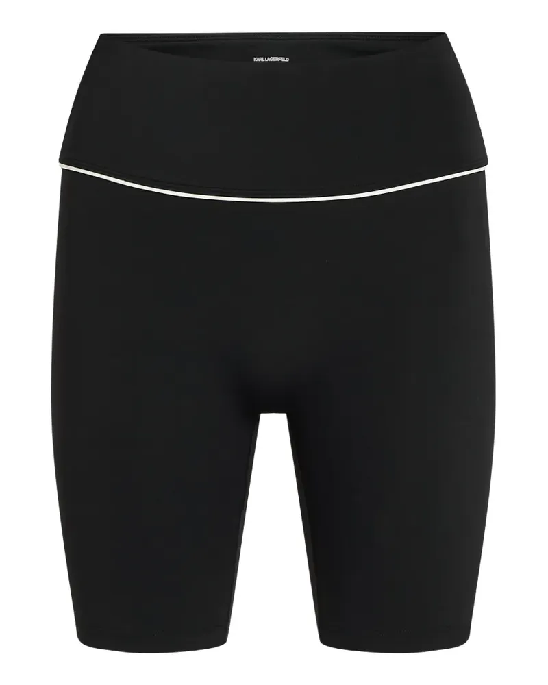 Karl Lagerfeld Shorts mit Kontrastpaspeln - Schwarz Schwarz
