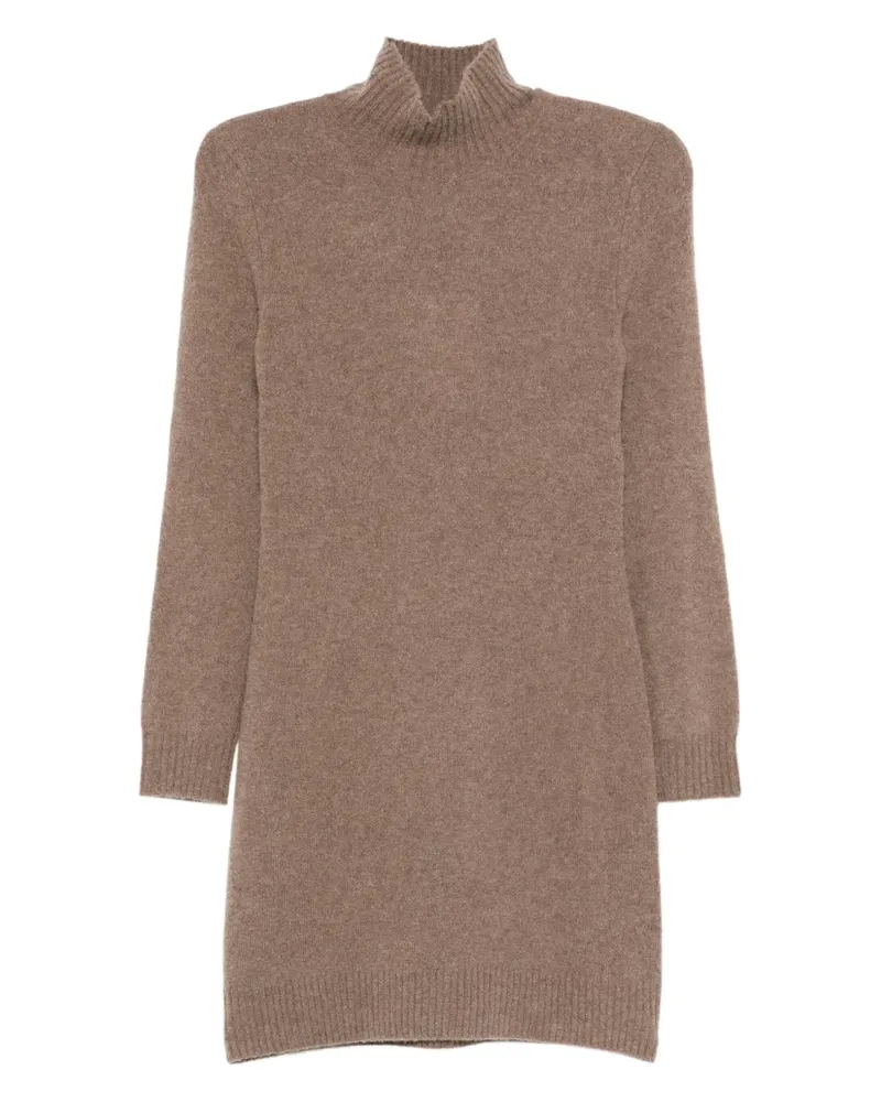 Max Mara Gestricktes Kleid mit Rollkragen - Braun Braun