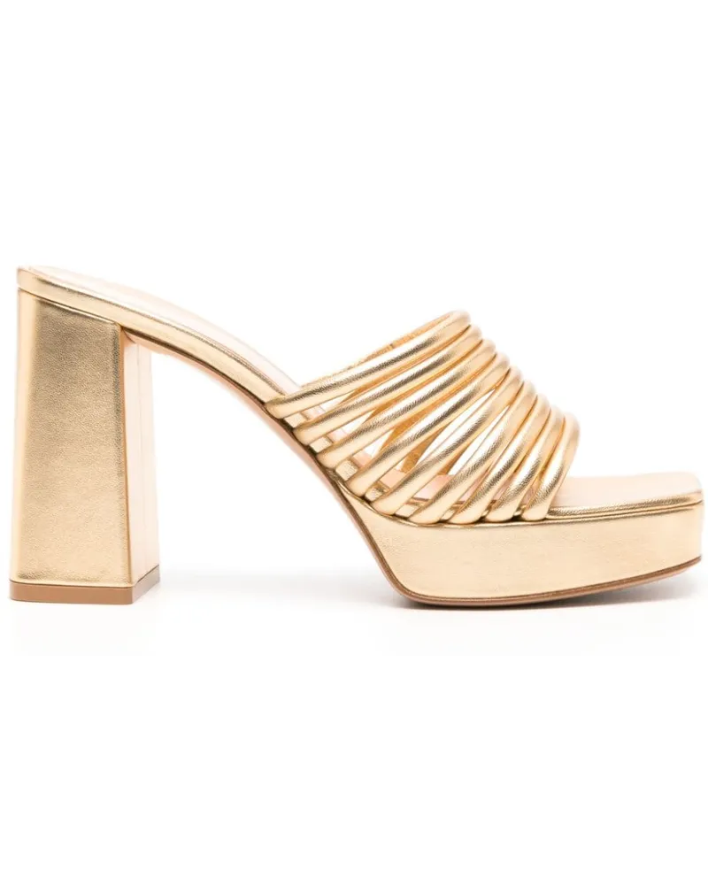 Gianvito Rossi Metallische Valeria Mules 70mm Gold