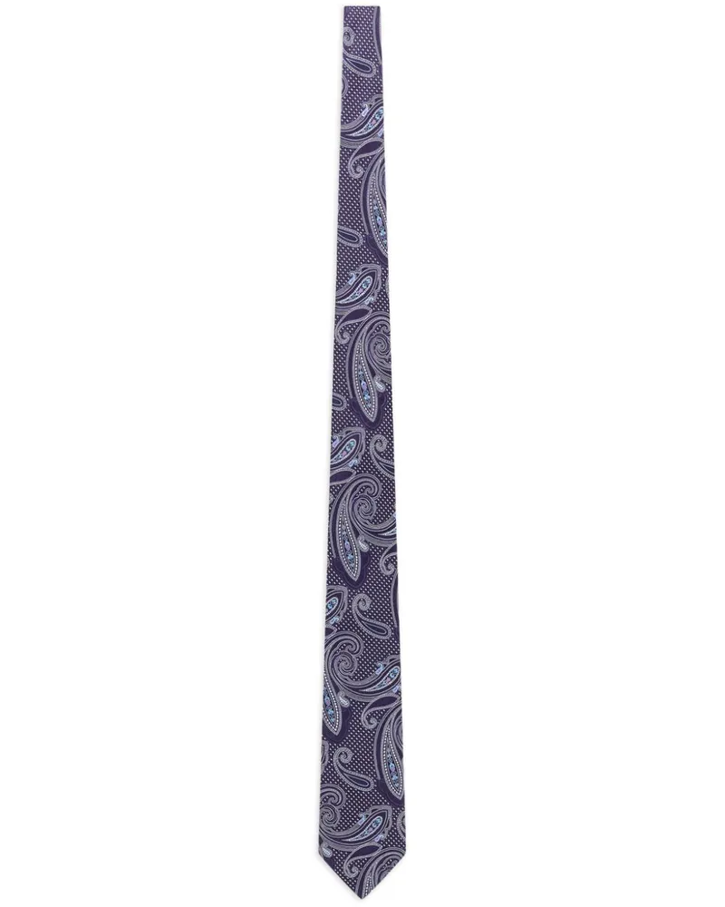 Etro Seidenkrawatte mit Print - Violett Violett