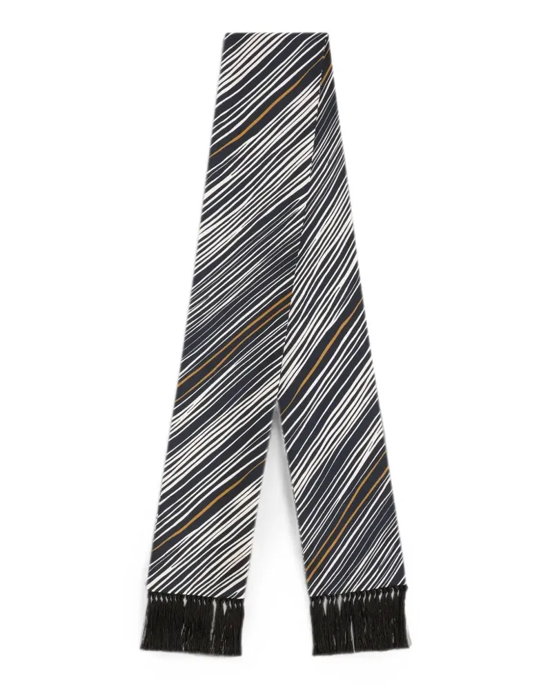 Dolce & Gabbana Gestreifter Twill-Schal - Schwarz Schwarz