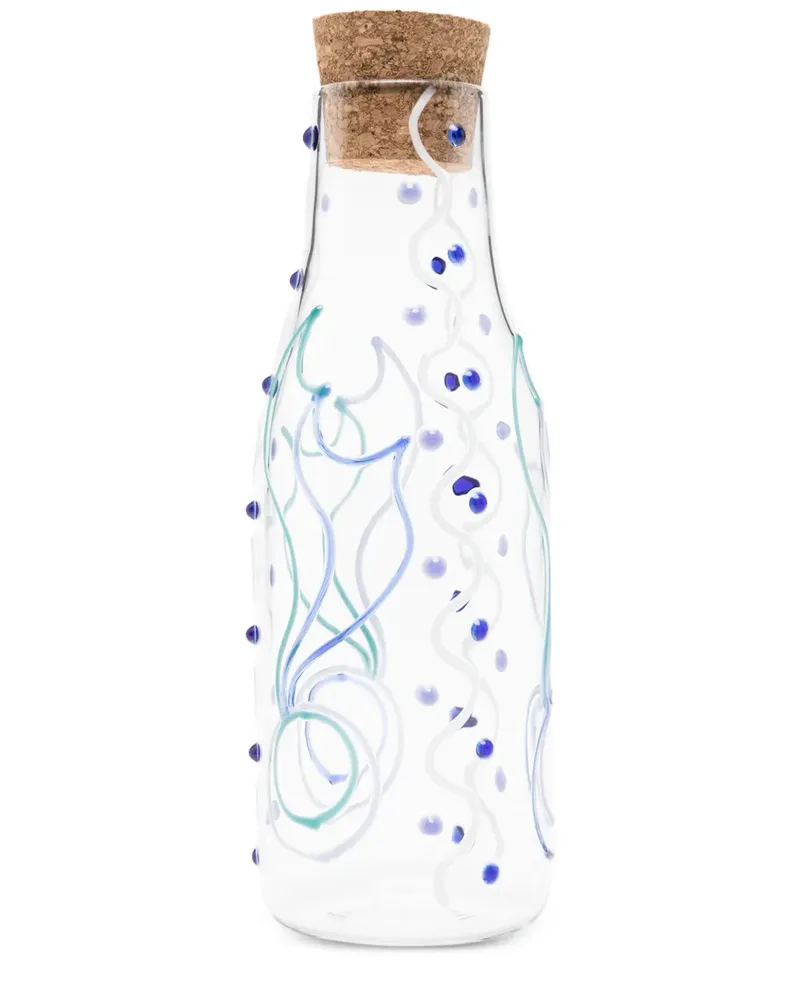 Emilio Pucci Glasflasche mit Korkdeckel - Weiß Weiß