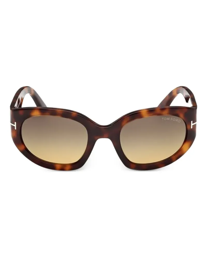 Tom Ford Sonnenbrille mit ovalem Gestell - Braun Braun