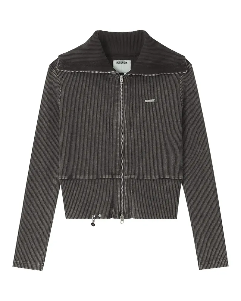 Musium Div. Geripptes Sweatshirt mit Reißverschluss - Grau Grau
