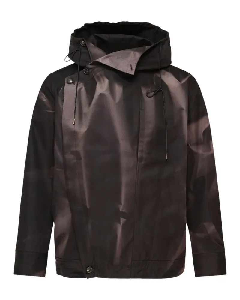 JiyongKim Sonnengebleichte Kapuzenjacke - Schwarz Schwarz