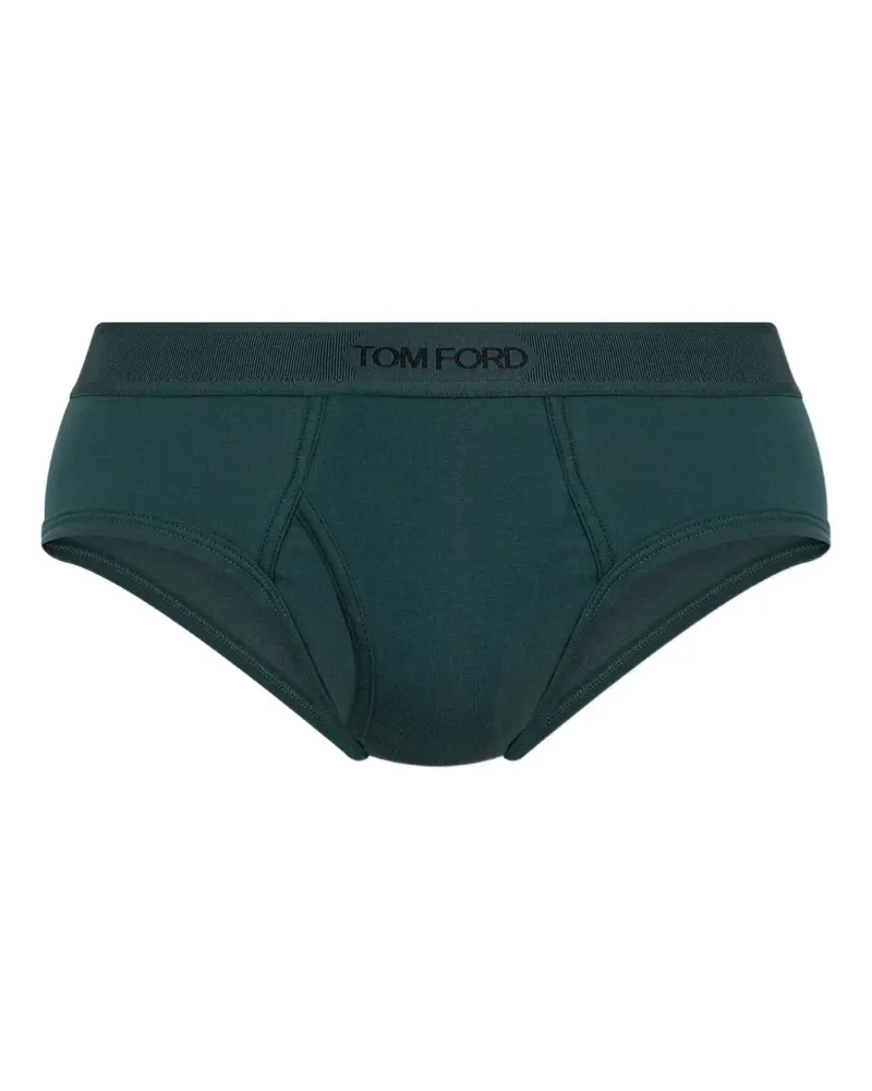 Tom Ford Slip mit Logo-Bund - Grün Grün