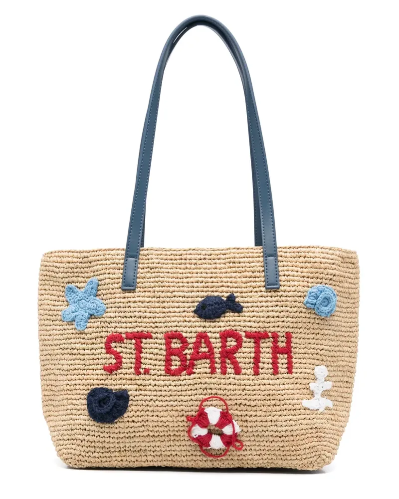 MC2 Saint Barth Strandtasche mit Logo-Stickerei - Nude Nude