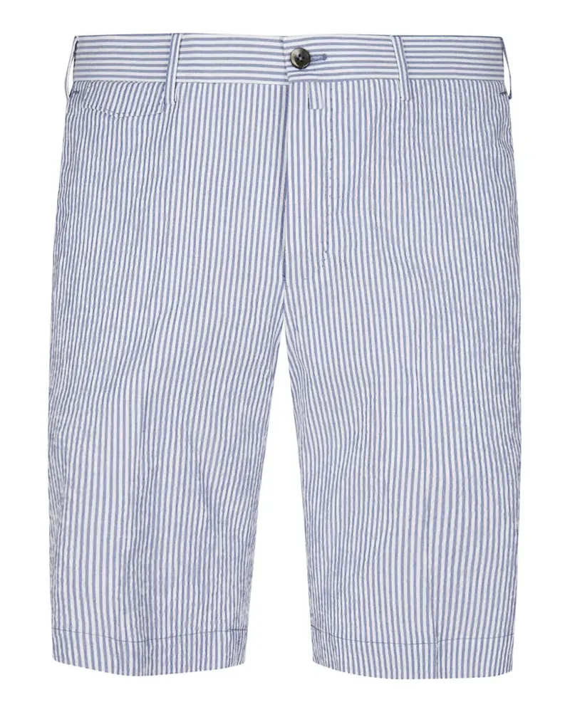 PT TORINO button-fastening striped cotton shorts - Blau Blau