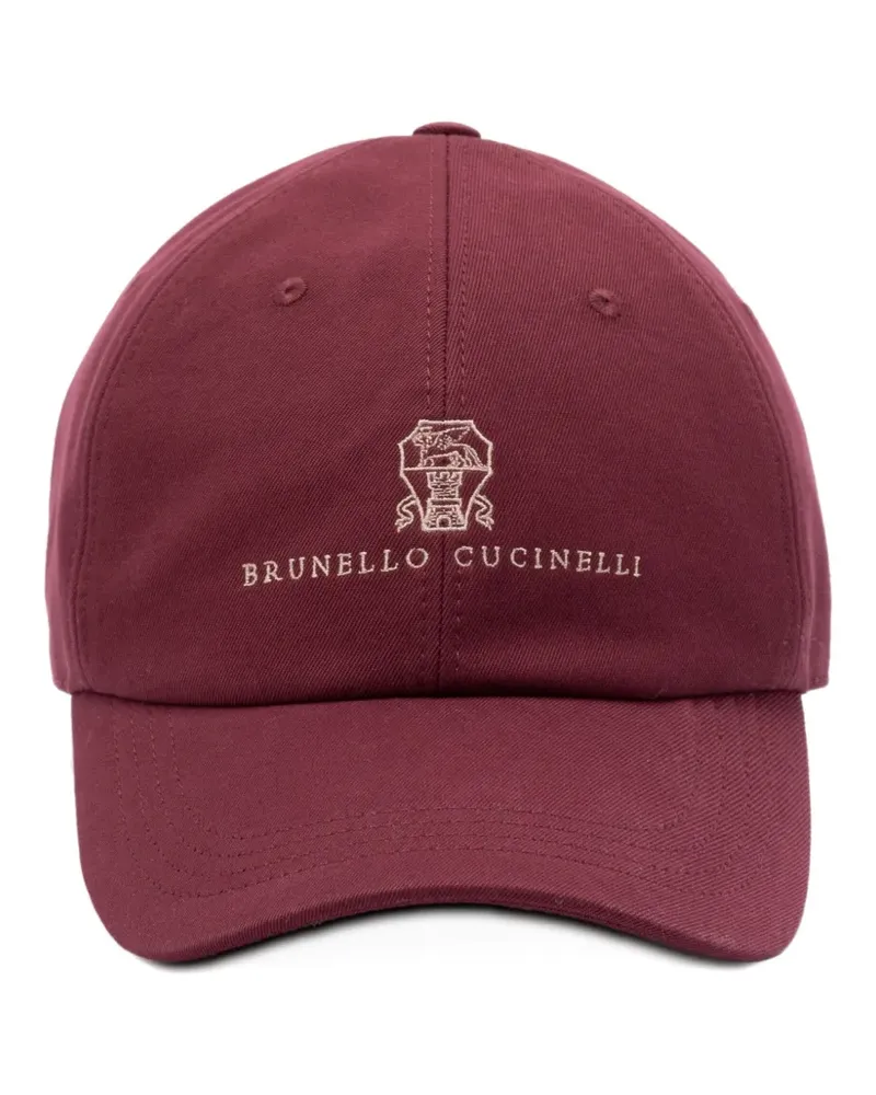 Brunello Cucinelli Baseballkappe mit Lederriemen - Rot Rot