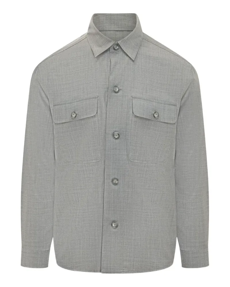 HUGO BOSS patch-pocket overshirt - Grau Grau