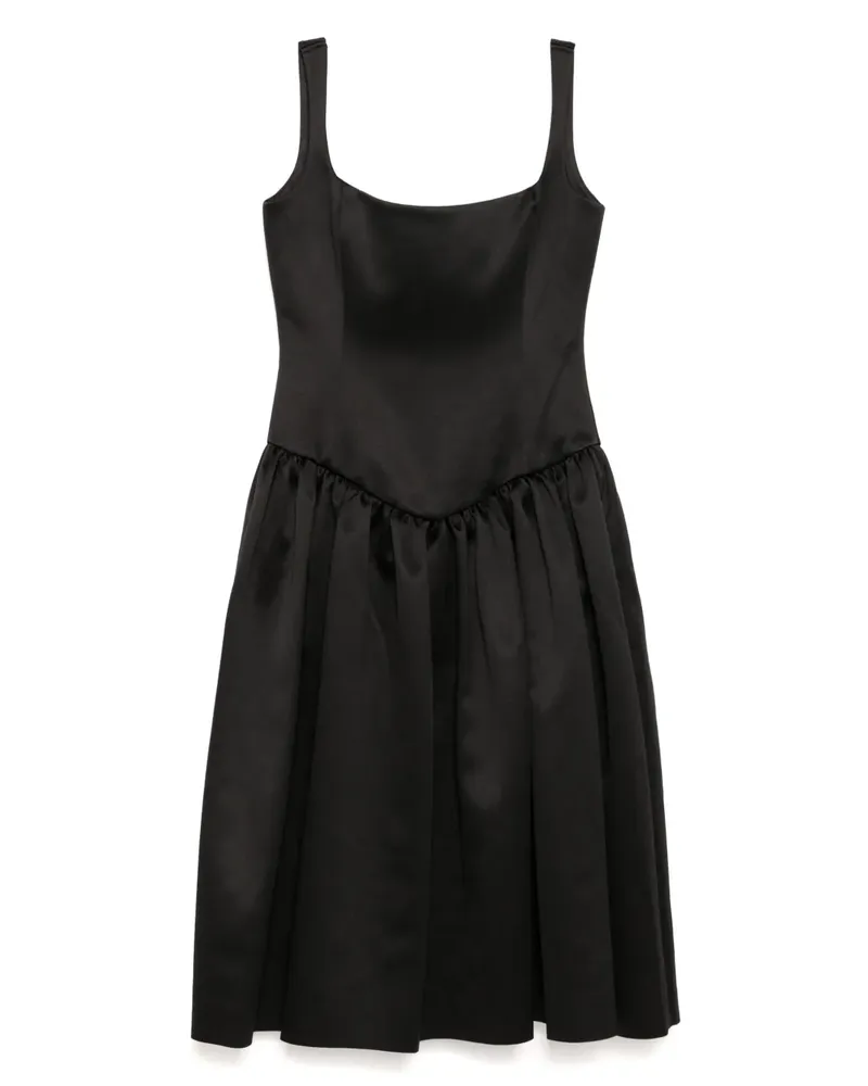 De La Vali Lola Midikleid aus Satin - Schwarz Schwarz