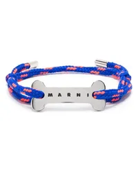 Marni Kordelarmband mit Logo-Schild Blau