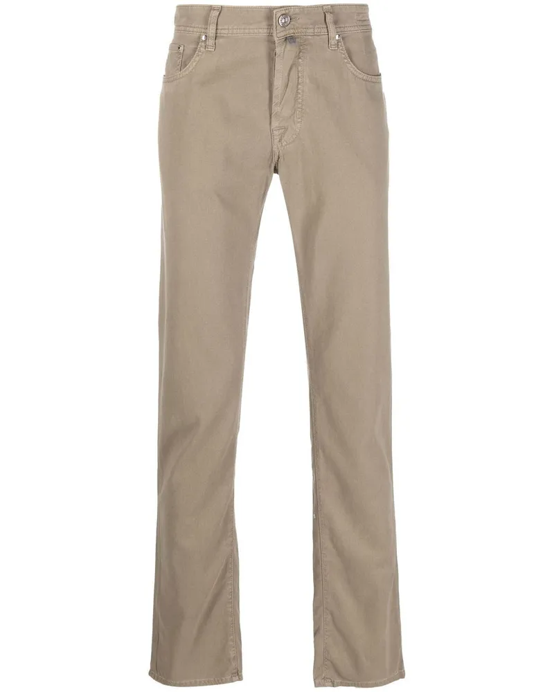 Jacob Cohën Halbhohe Straight-Leg-Hose - Braun Braun