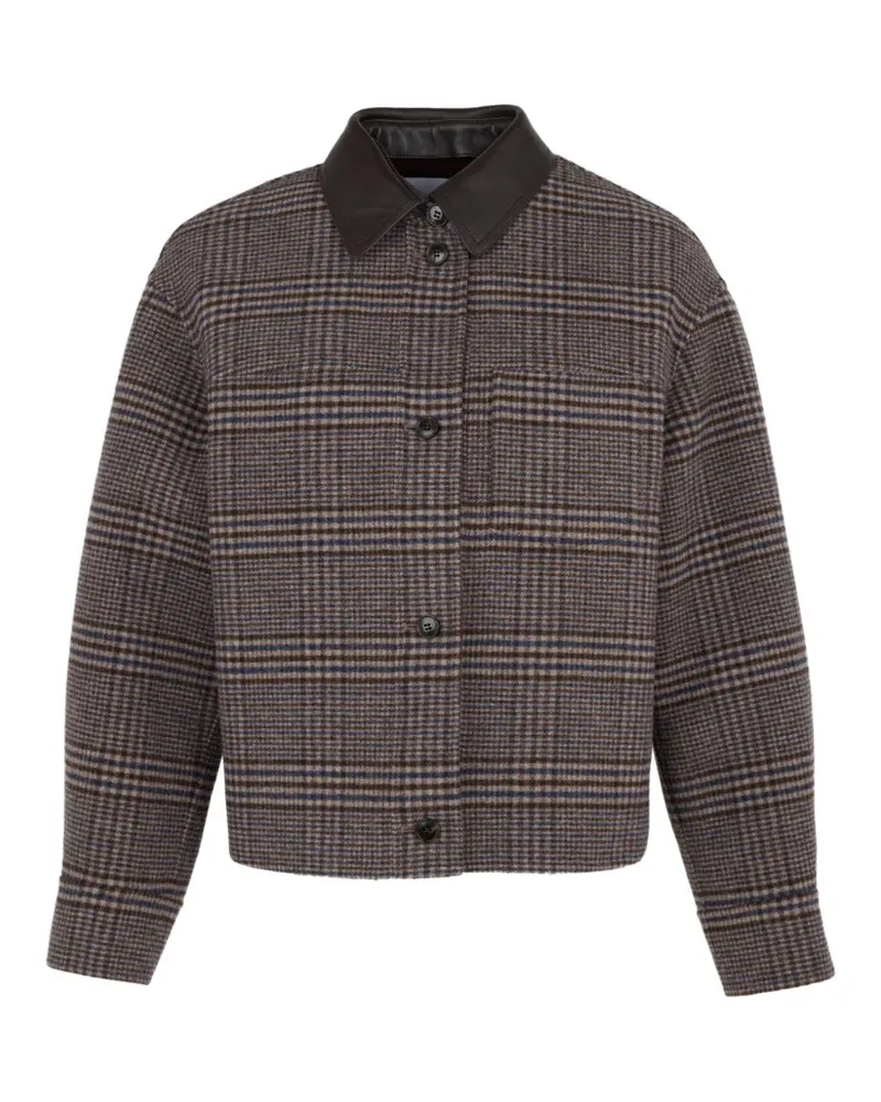 Yves Salomon Langarmjacke mit Karomuster - Braun Braun