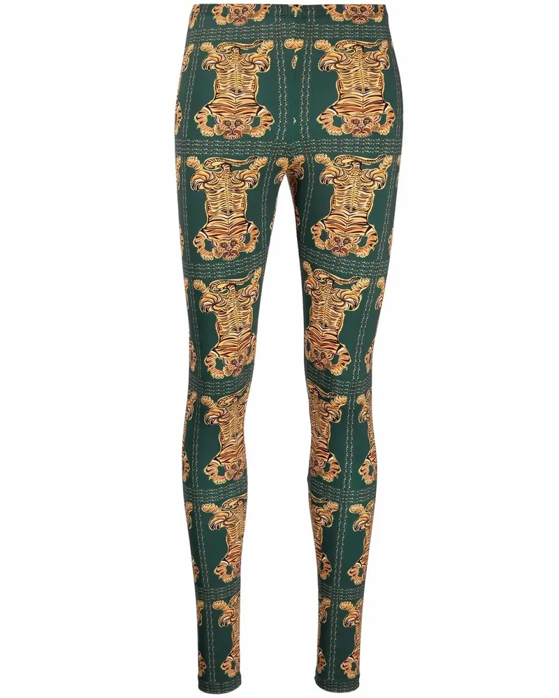 La DoubleJ Leggings mit Blumen-Print - Grün Grün