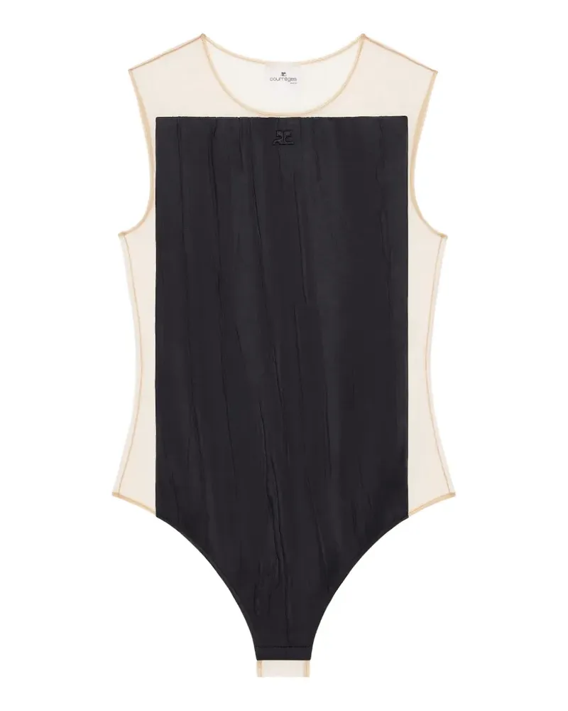 Courrèges Illusion Body aus Satin mit Knitteroptik - Schwarz Schwarz