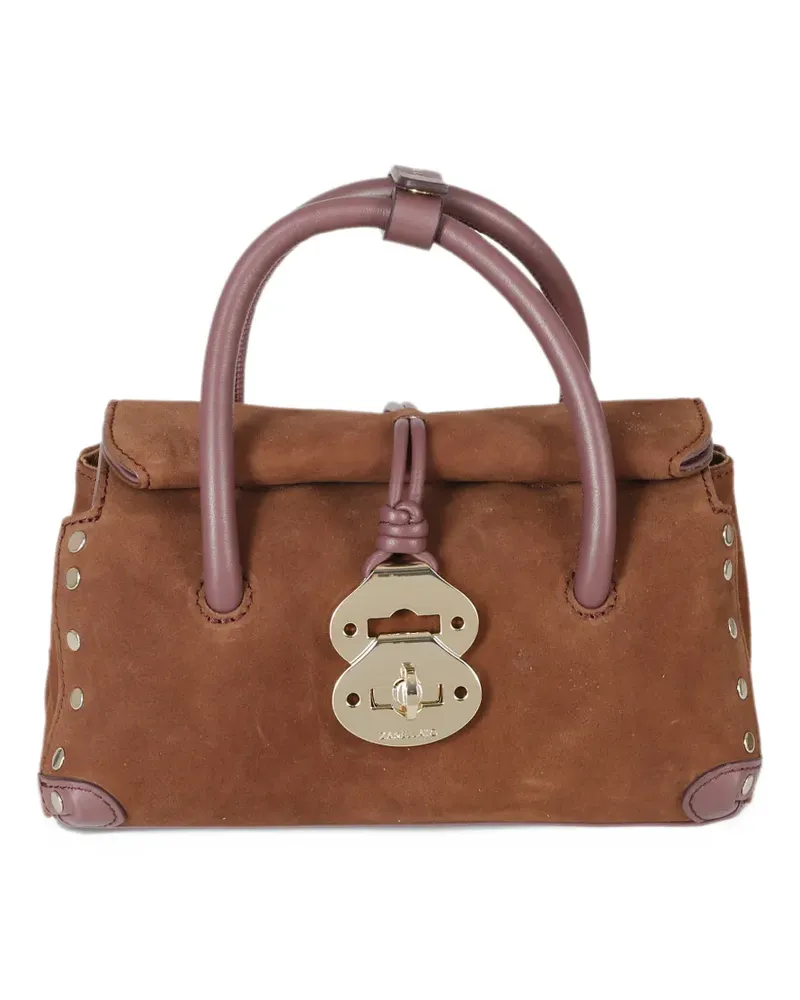 Zanellato Dotta stud-embellished leather tote bag - Braun Braun