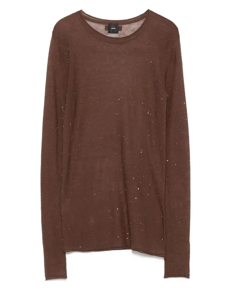 Pinko T-Shirt mit Rundhalsausschnitt - Braun Braun